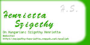 henrietta szigethy business card